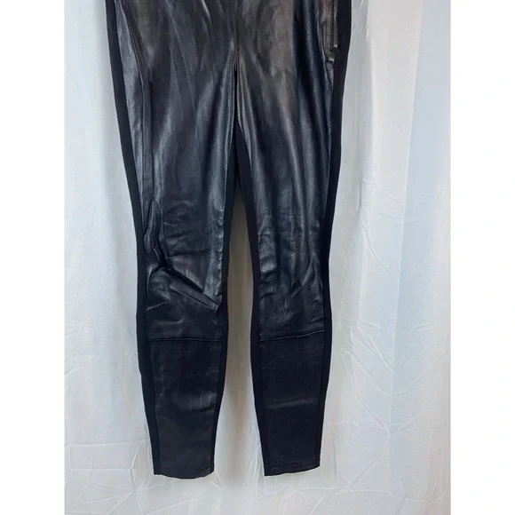 White House Black Market Skinny Leg Faux Leather Front Women's Size 2R Jeggings - Picture 9 of 12